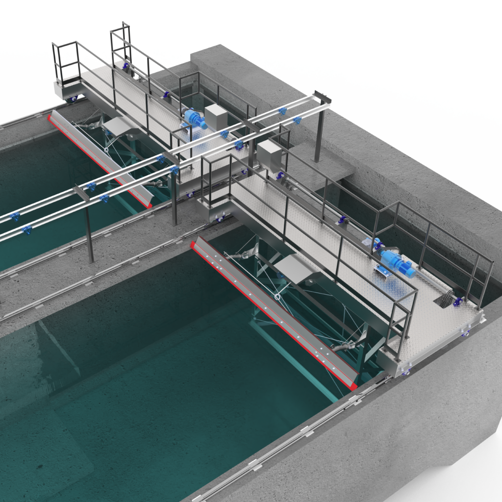 traveling bridge for wastewater treatment